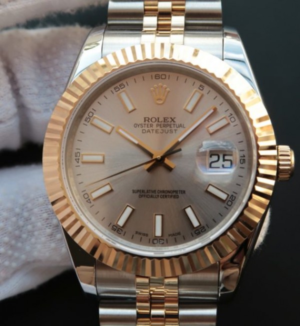 Rolex Date Just II 41mm SS/YG Silver Dial Stick Marker SS/YG Bracelet A2824