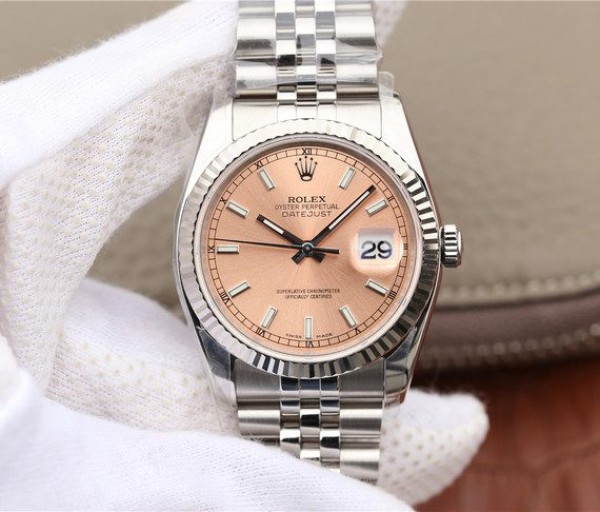 Rolex DateJust 36mm SS 116234 ARF Pink Dial Stick Markers 904L SS Oyster Bracelet SA3135