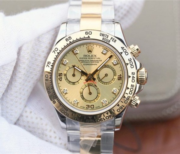 Rolex Daytona 116523 Thick YG Wrapped YG Dial Diamonds Markers SS/YG Bracelet A7750