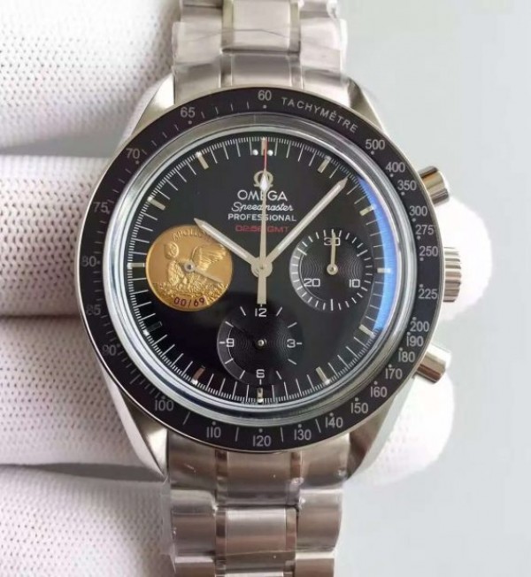 Omega Speedmaster Apollo 11 40th anniversary Black Dial SS Bracelet Manual Winding