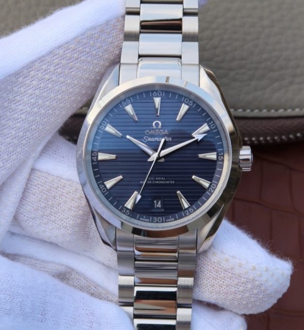 Omega XF Seamaster Aqua Terra Master Blue Textured Dial SS Bracelet A8900