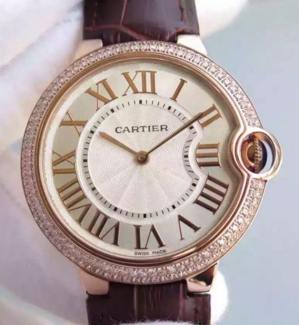 Cartier Ballon Bleu 40mm RG Diamonds Bezel Whit Dial RG Mark MIYOTA9015