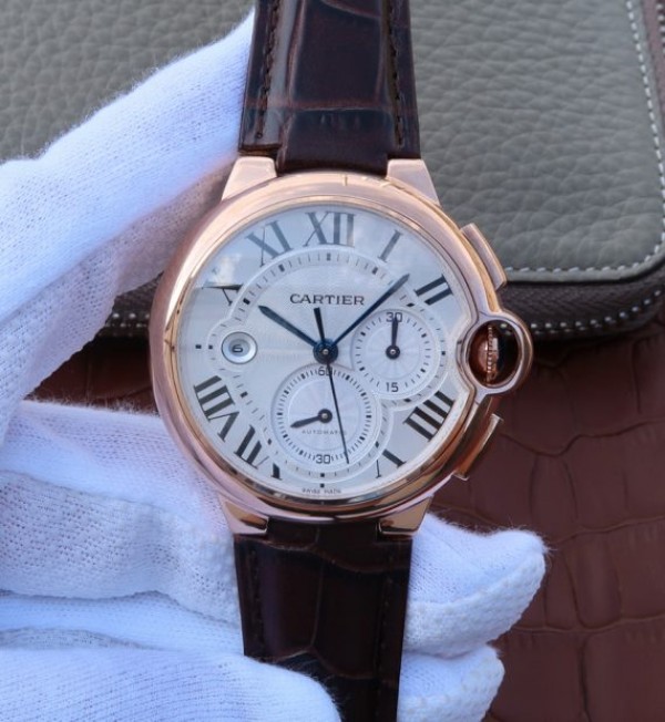 Cartier Ballon Bleu De Cartier Chrono RG White Dial A8101