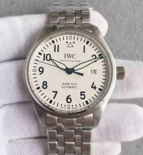 IWC MKF Mark XVIII IW3270 White Dial SS Bracelet A2892