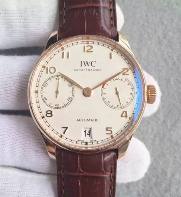 IWC ZF Portuguese IW500701 RG White Dial Leather Strap A52010