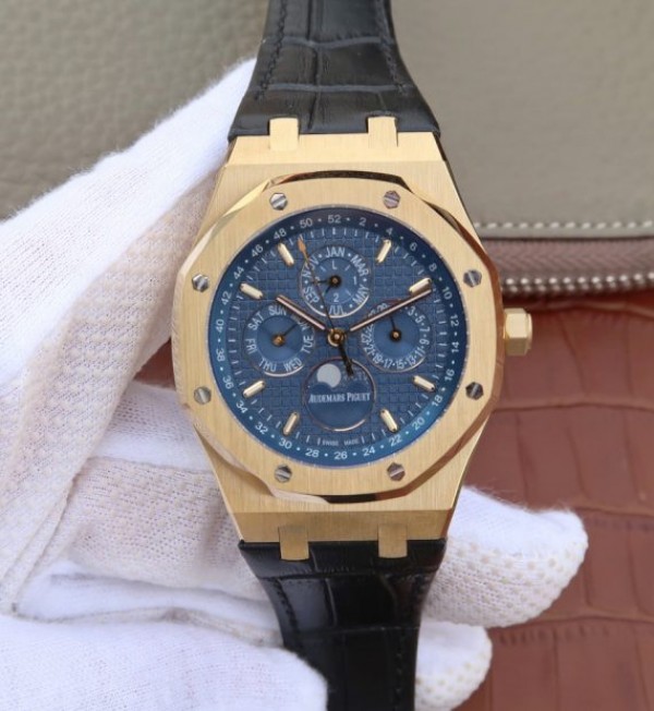 Audemars Piguet JF Royal Oak 41mm 26574 YG Blue Dial Leather Strap A5134