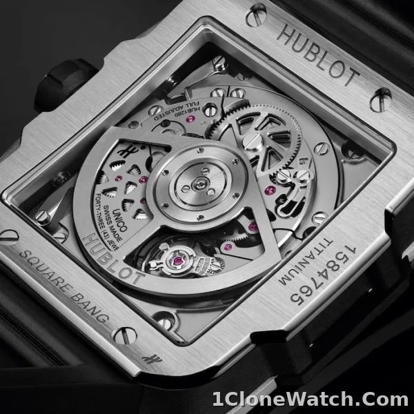 Hublot Square Bang Men Automatic Skeleton Rubber Watch 821.NX.0170.RX