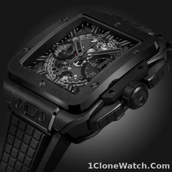 Hublot Square Bang Men Automatic Skeleton Rubber Watch 821.CX.0140.RX