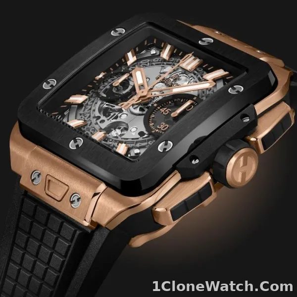 Hublot Square Bang Men Automatic Skeleton Rubber Watch 821.OM.0180.RX