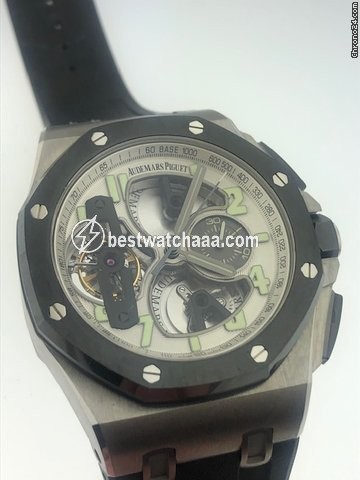 Audemars Piguet Royal Oak Offshore Tourbillon Chronograph Mens watch Unisex Titanium 26387IO.OO.D002CA.01
