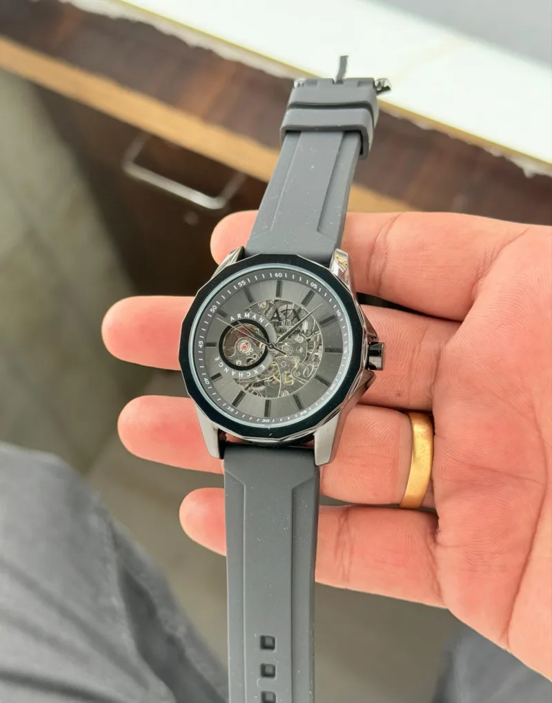 Armani Exchange Automatic Skeleton Black Dial