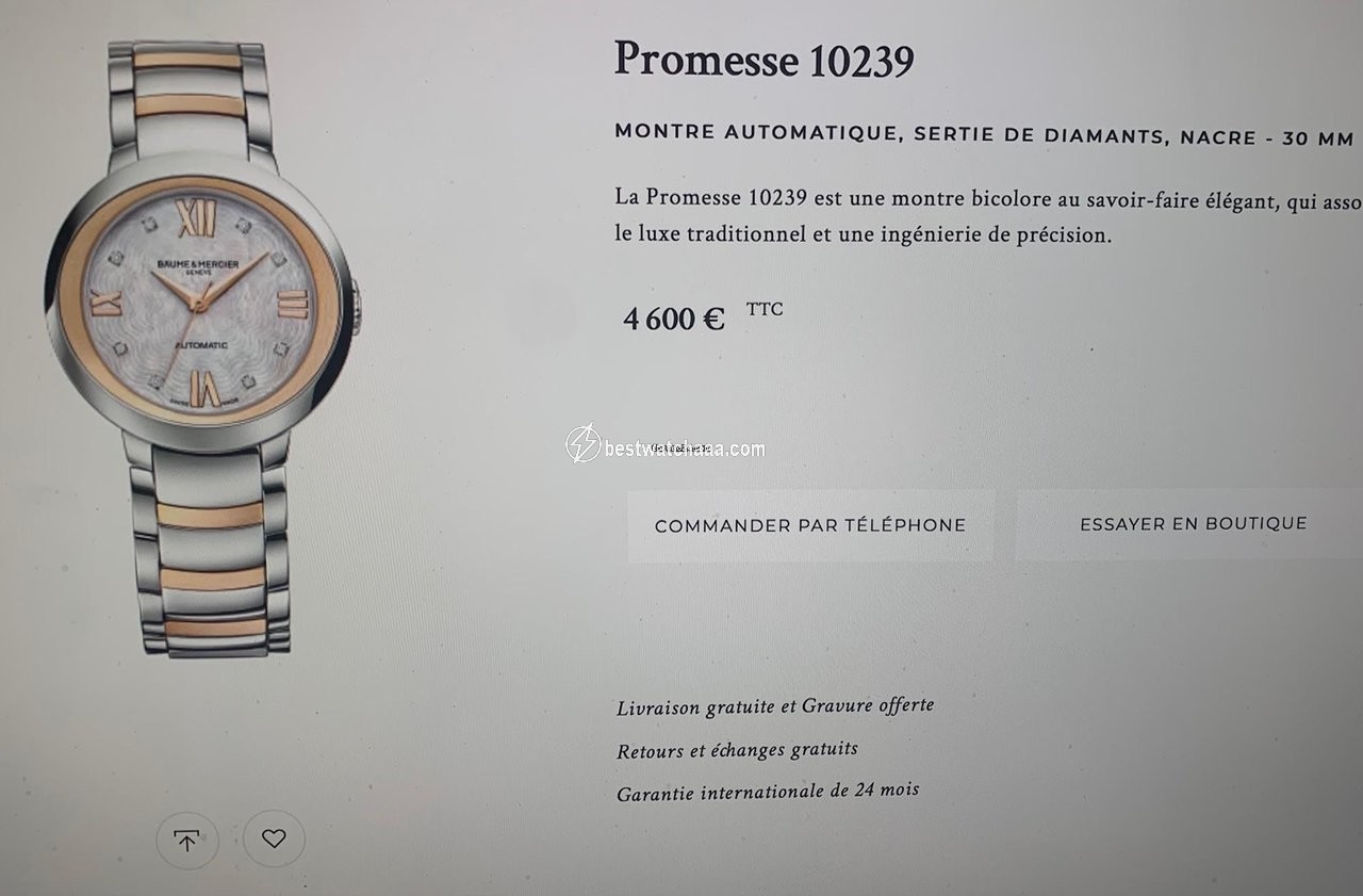 Baume & Mercier Promesse Womens watch Automatic Gold Steel M0A10239 - gallery