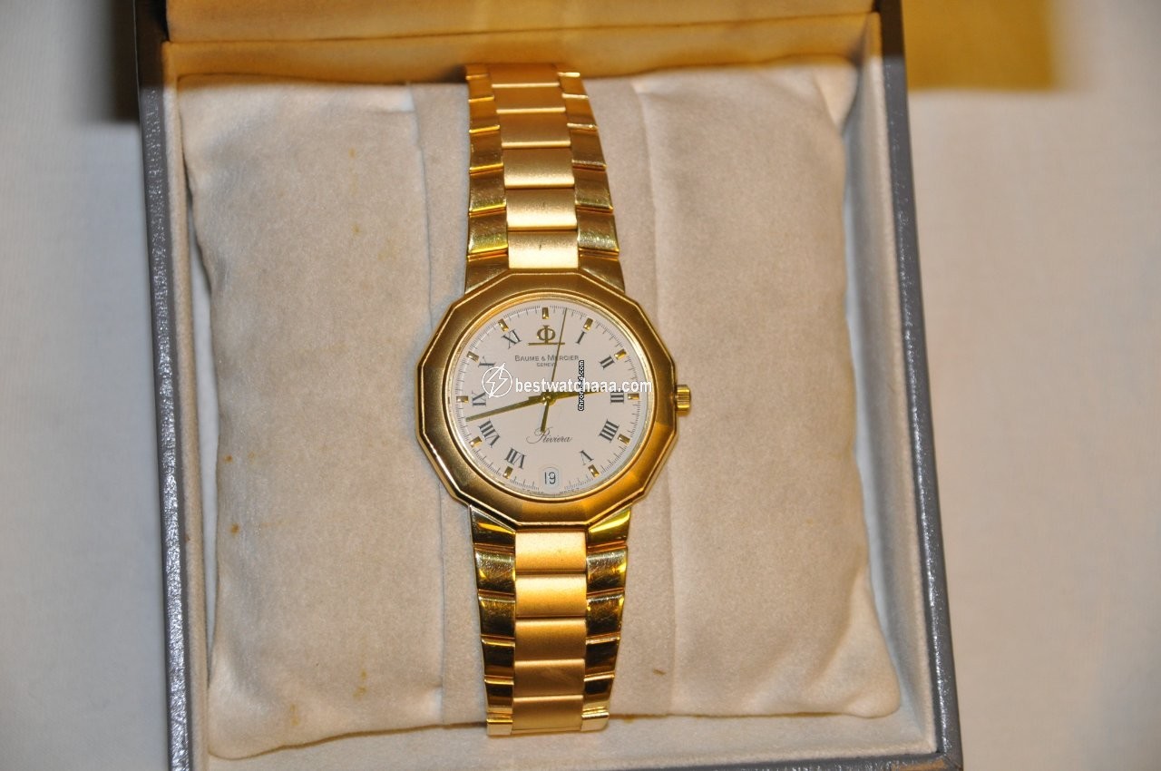 Baume & Mercier Riviera Mens watch Unisex Quartz Yellow gold M0A03182