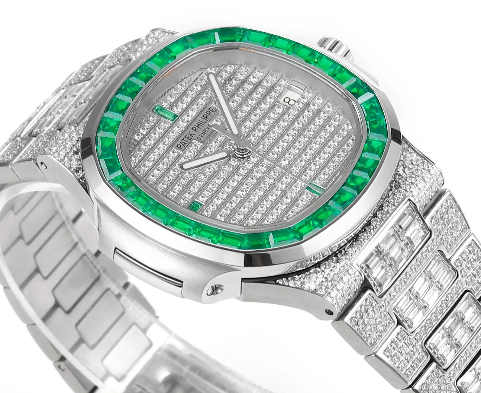 Patek Philippe Nautilus Platinum Green Watch - gallery