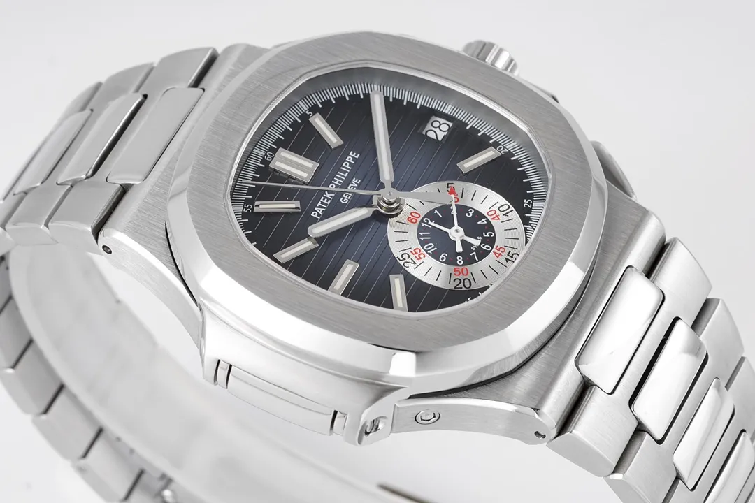 Patek Philippe 5980 Silver Chronograph Watch - gallery