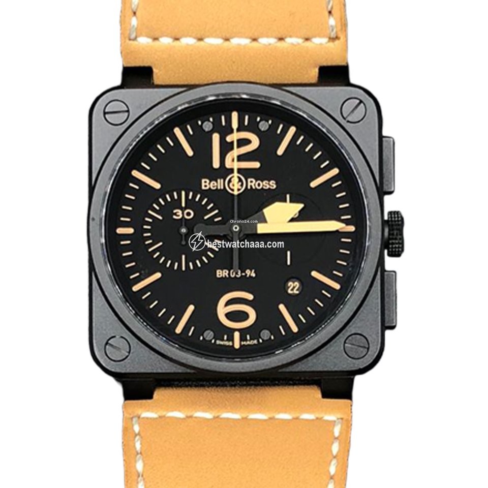 Bell & Ross BR 03-94 Chronographe Mens watch Unisex Automatic Ceramic BR0394-HERI-CE