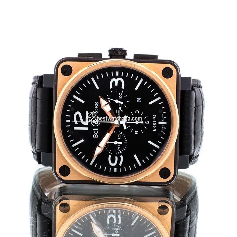Bell & Ross BR 01-94 Chronographe Mens watch Unisex Automatic Gold Steel Br01 94