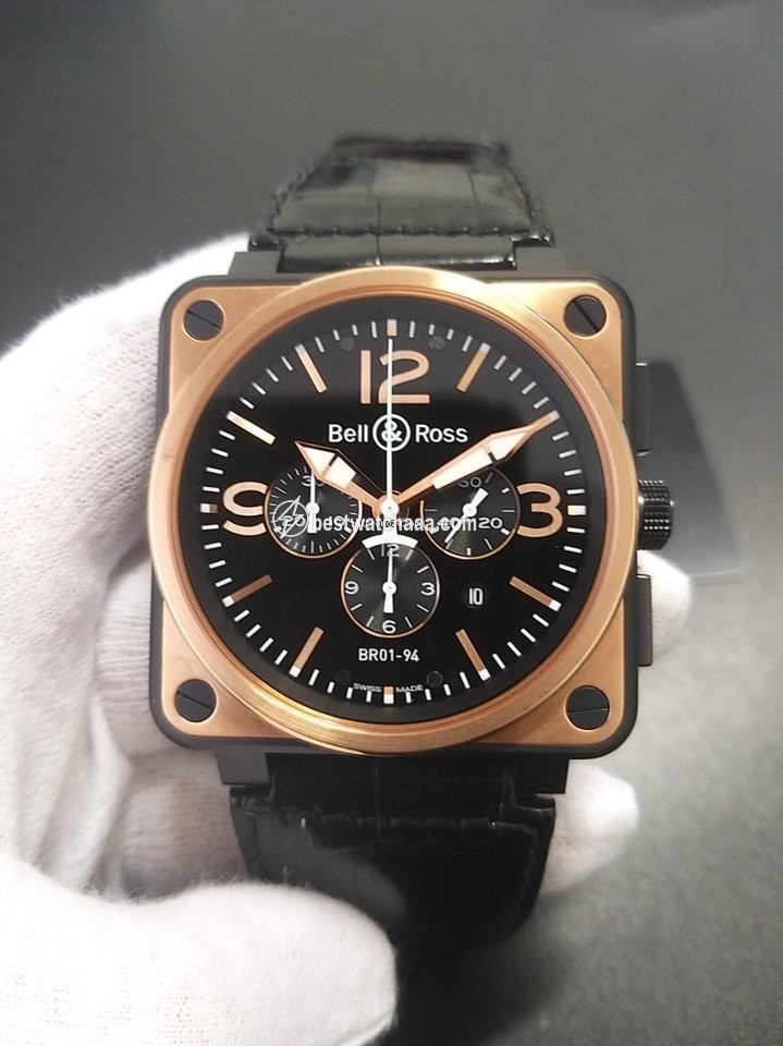 Bell & Ross BR 01-94 Chronographe Mens watch Unisex Automatic Gold Steel BR01-94