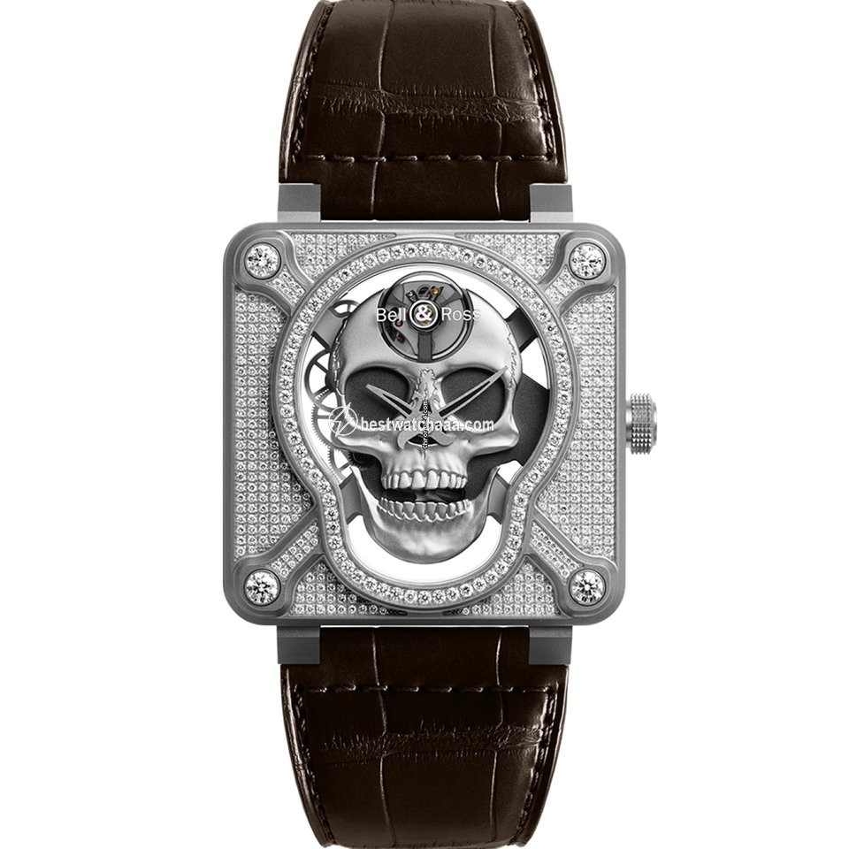 Bell & Ross BR 01 Mens watch Unisex Manual winding Steel BR01SKULLSKFLD