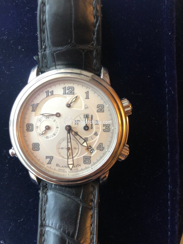 Blancpain Leman Reveil GMT Mens watch Unisex Automatic White gold 2841-1542-53b
