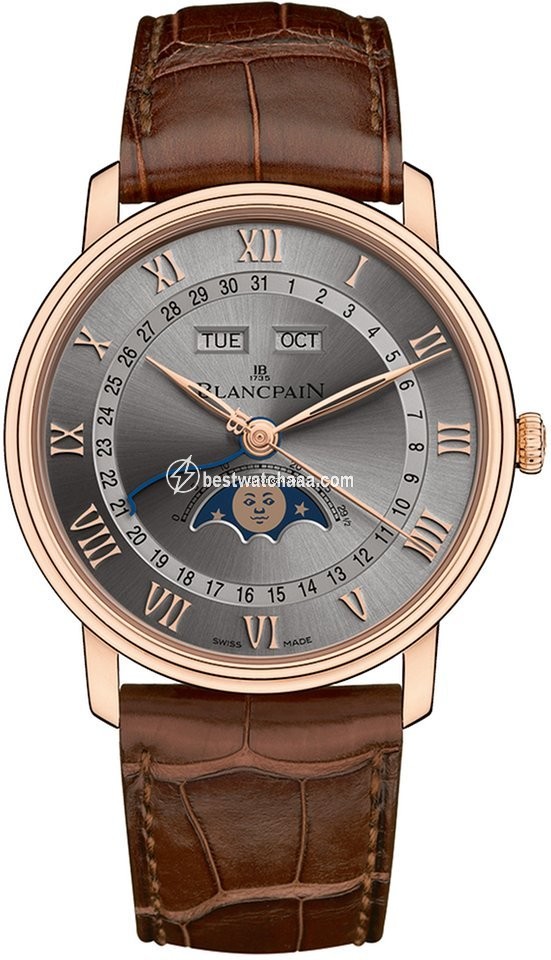 Blancpain Villeret Quantieme Complet Mens watch Unisex Automatic Rose gold 6654-3613-55b