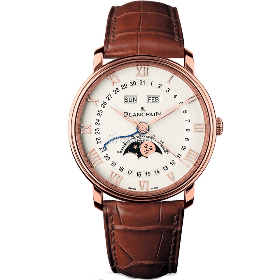 Blancpain Villeret Quantieme Complet Mens watch Unisex Automatic Red gold 6654-3642-55b