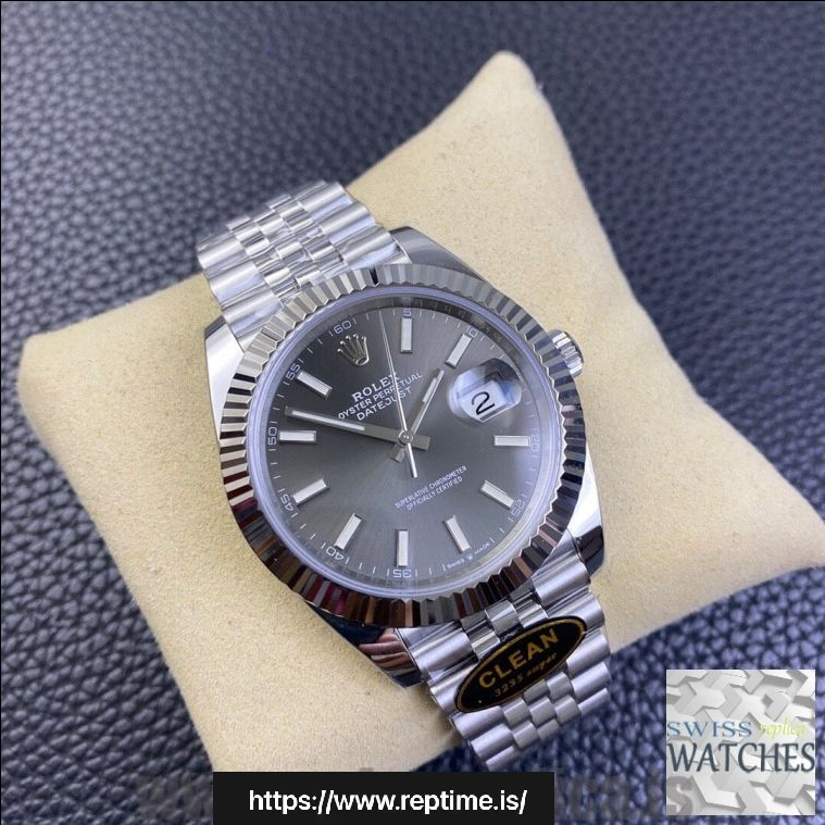 ROLEX DATEJUST GRAY DIAL STAINLESS STEEL 41MM SWISS REPLICA m126334.0024 - gallery