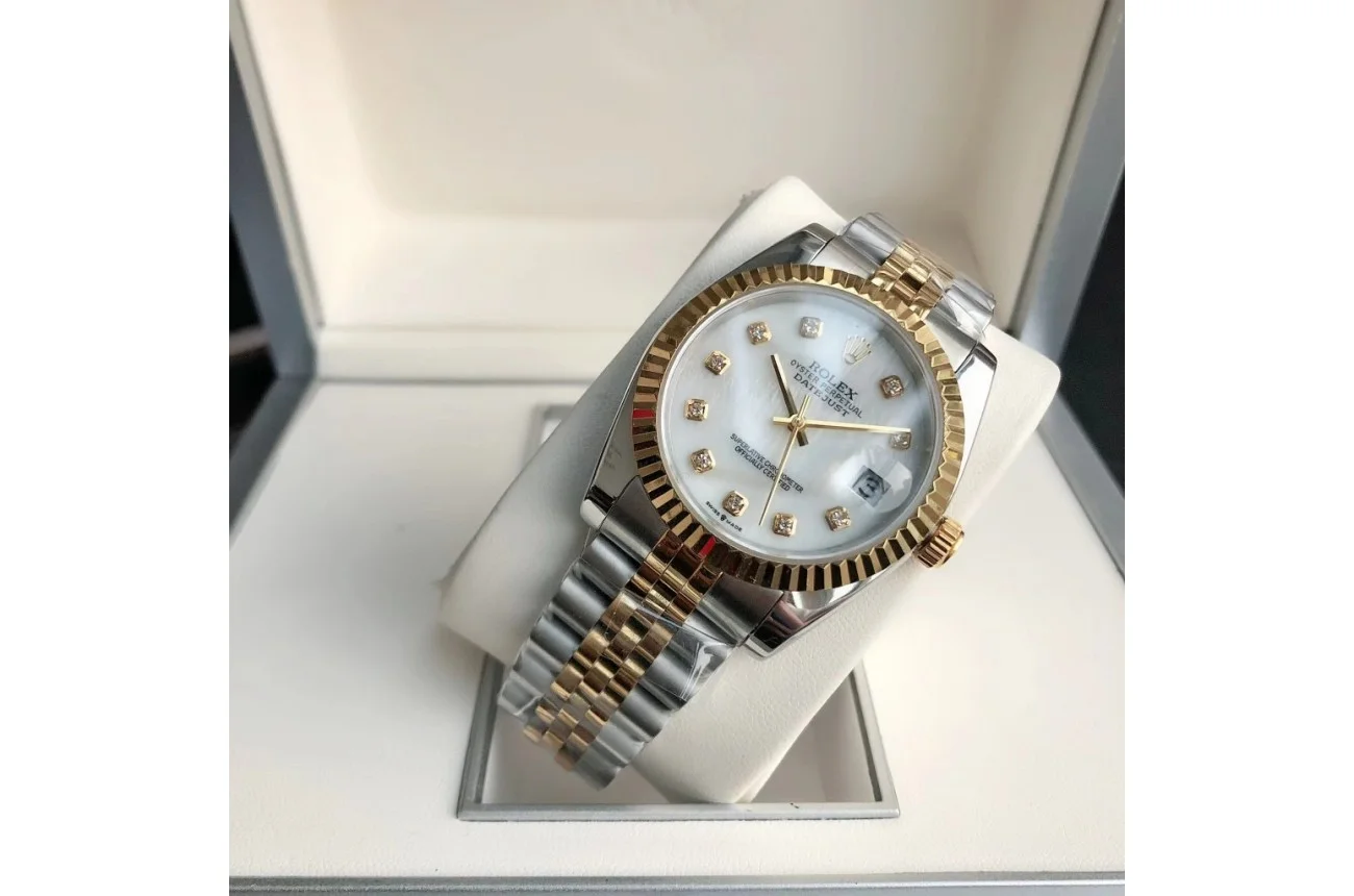 Couple Watches Rolex Datejust 36/28mm RG/SS Jub White/Dial - gallery