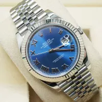 Rolex Datejust 41mm Blue Dial 126334 Jubilee Roman Dials - view 4
