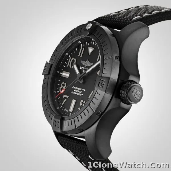 Breitling Avenger Men Automatic Black Leather Watch V17319101B1X2
