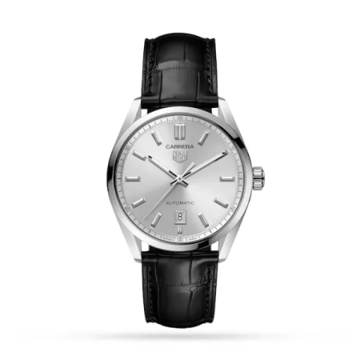 TAG Heuer Carrera Men Automatic Silver Alligator Watch WBN2111.FC6505