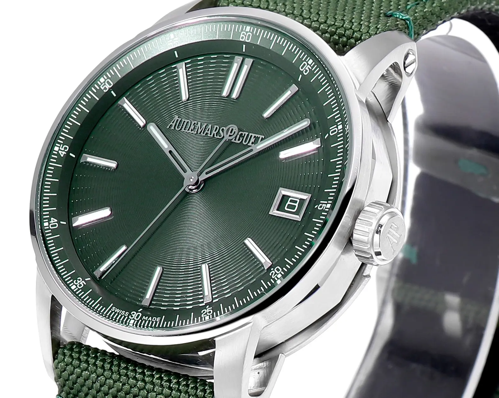 watch Audemars Piguet CODE 11.59 Green Dial Stainless Steel Watch with Fabric Strap - gallery