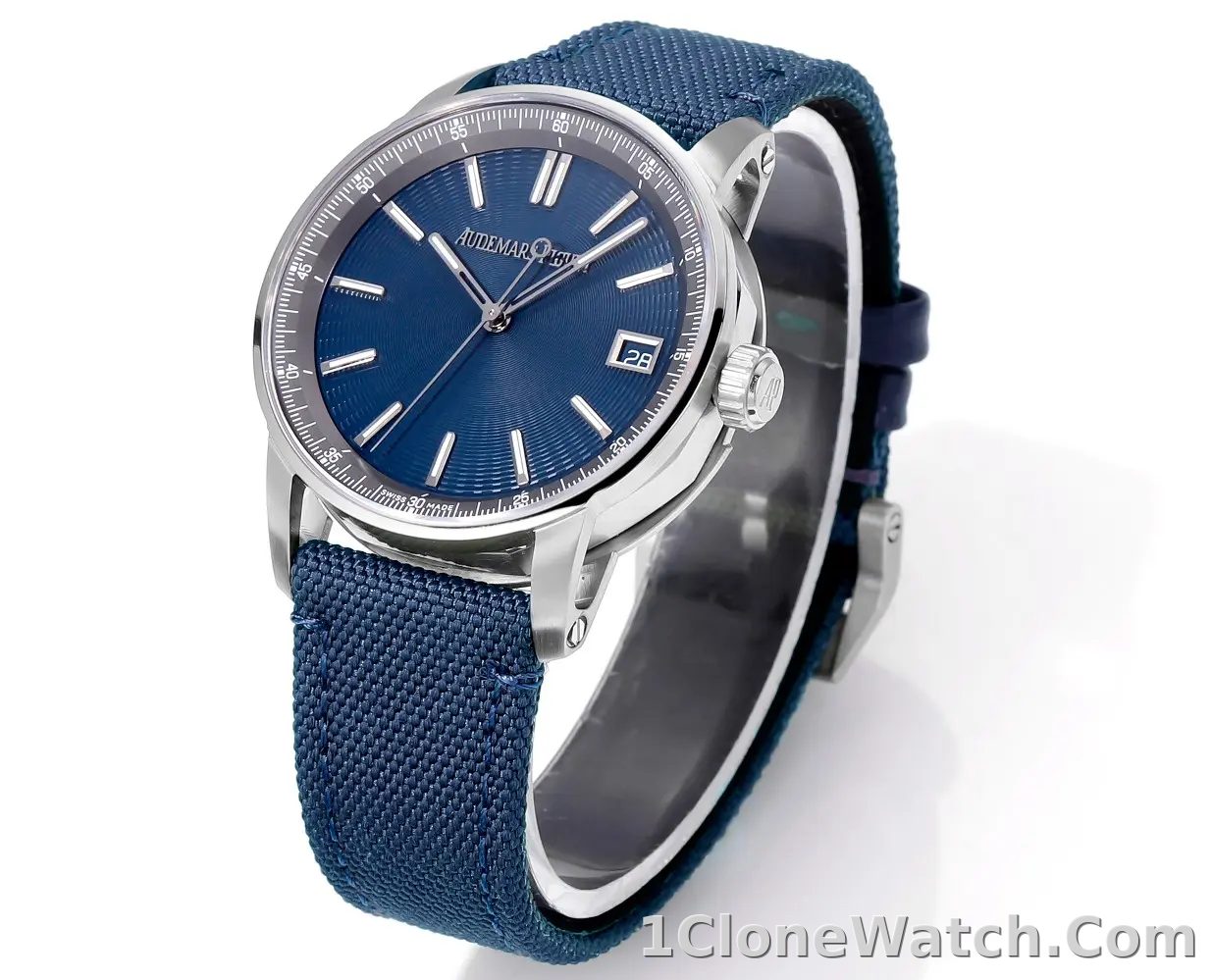 watch Audemars Piguete CODE 11.59 Automatic Watch   Night Blue Dial, Stainless Steel Case, Blue Fabric Strap, 41mm