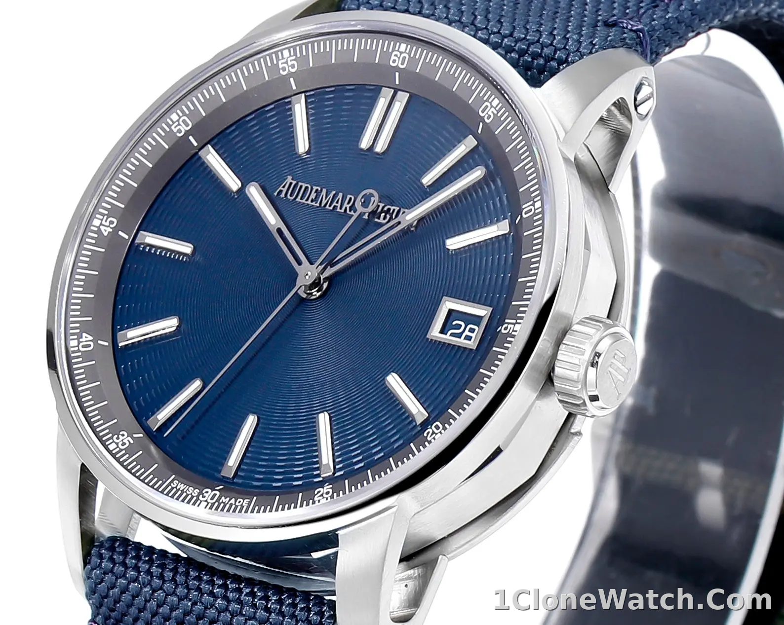 watch Audemars Piguete CODE 11.59 Automatic Watch   Night Blue Dial, Stainless Steel Case, Blue Fabric Strap, 41mm