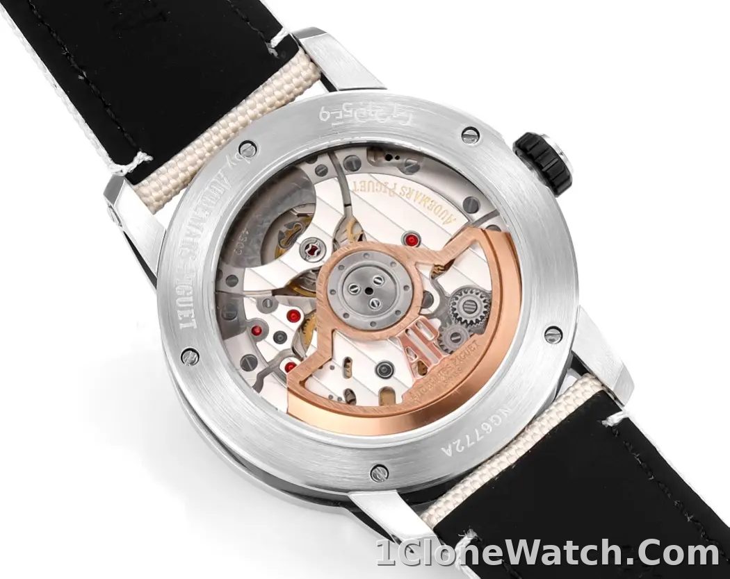 watch Audemars Piguet CODE 11.59 Stainless Steel Watch with Smoked Dial and Beige Fabric Strap, 41mm