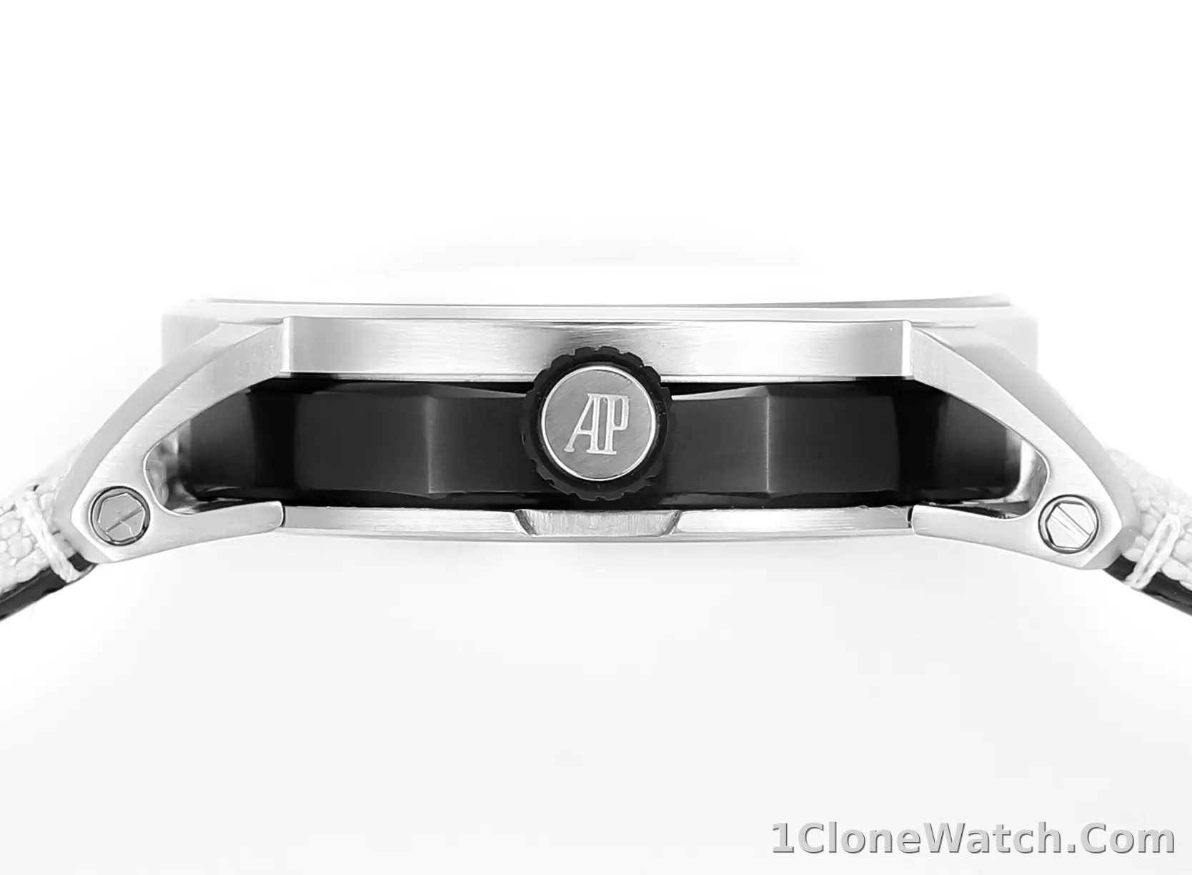 watch Audemars Piguet CODE 11.59 Stainless Steel Watch with Smoked Dial and Beige Fabric Strap, 41mm