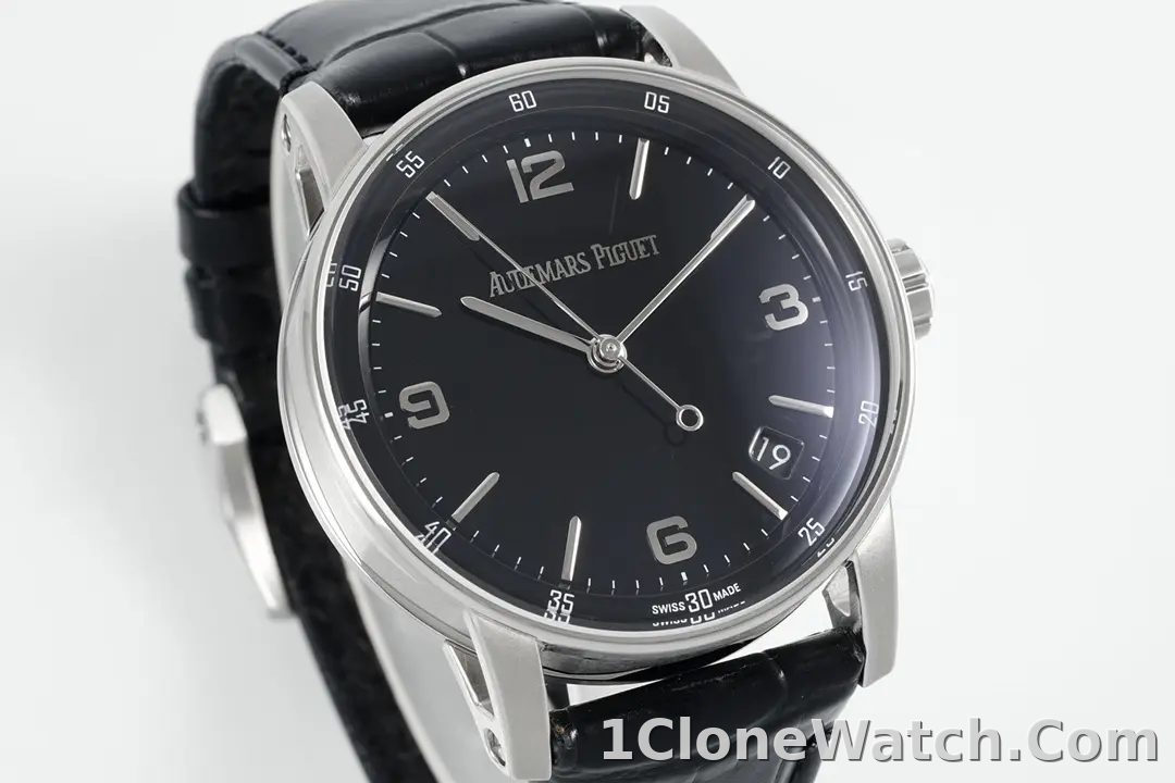 watch Audemars Piguet CODE 11.59 Blue Dial Three-Hand Automatic Watch   41mm Stainless Steel Case with Black Leather Strap