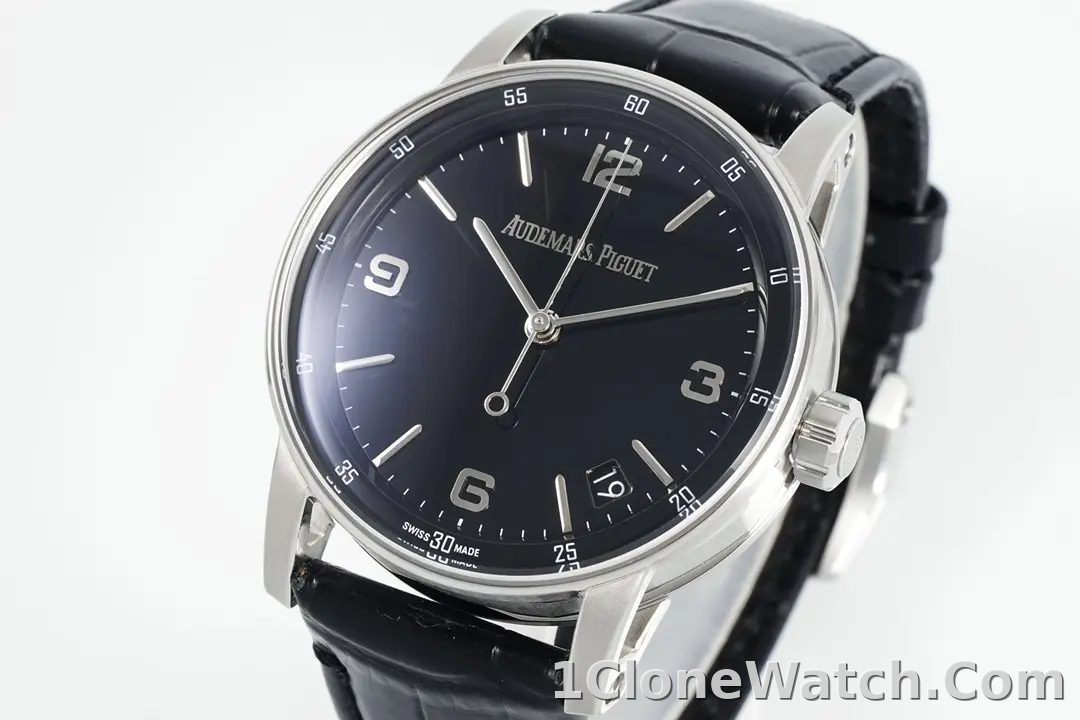 watch Audemars Piguet CODE 11.59 Blue Dial Three-Hand Automatic Watch   41mm Stainless Steel Case with Black Leather Strap
