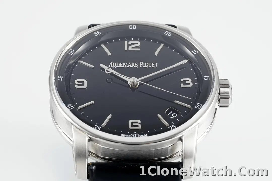 watch Audemars Piguet CODE 11.59 Blue Dial Three-Hand Automatic Watch   41mm Stainless Steel Case with Black Leather Strap