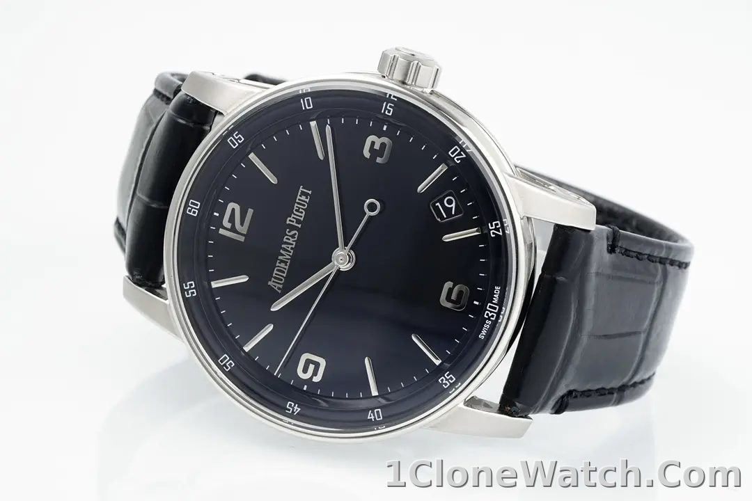 watch Audemars Piguet CODE 11.59 Blue Dial Three-Hand Automatic Watch   41mm Stainless Steel Case with Black Leather Strap