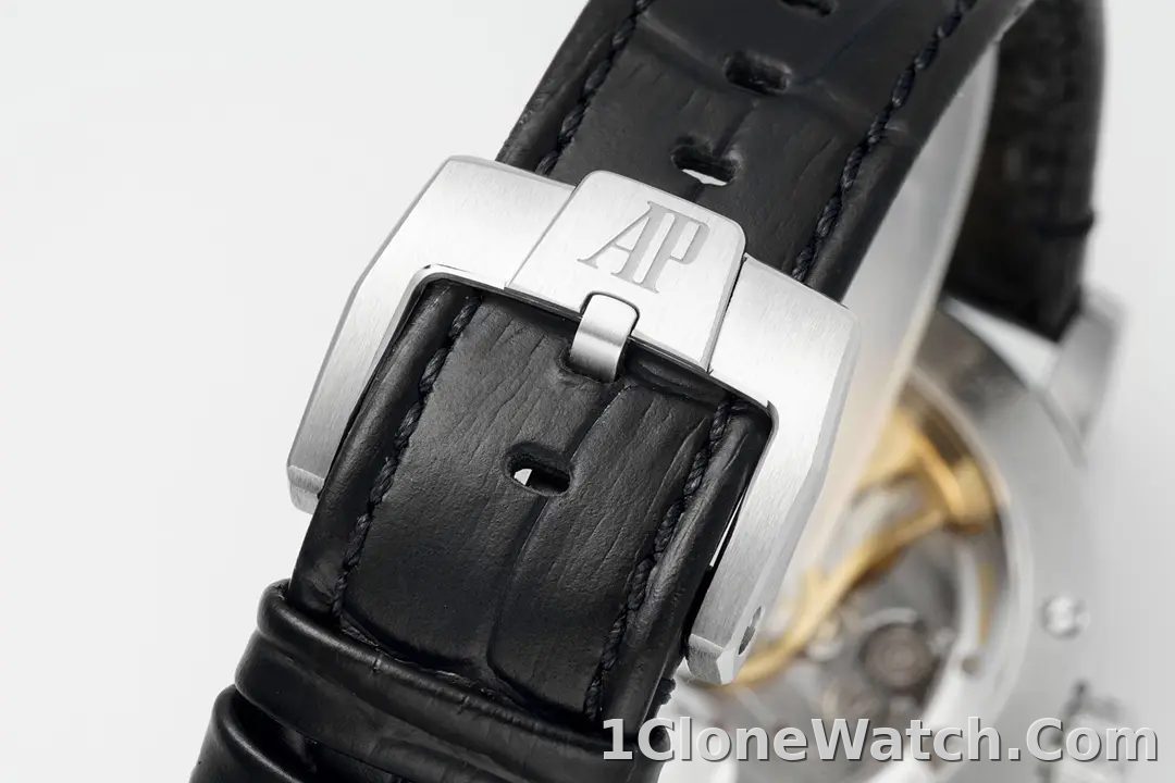 watch Audemars Piguet CODE 11.59 Blue Dial Three-Hand Automatic Watch   41mm Stainless Steel Case with Black Leather Strap