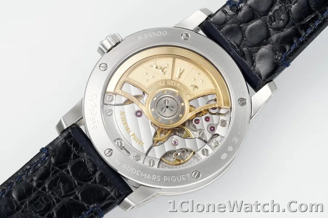 watch Audemars Piguet CODE 11.59 Blue Dial Three-Hand Automatic Watch   41mm Stainless Steel Case with Black Leather Strap