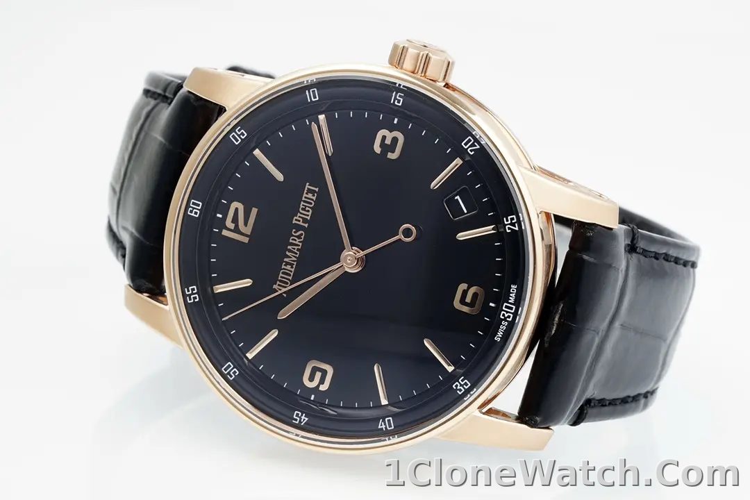 watch Audemars Piguet CODE 11.59 Blue Dial Three-Hand Automatic Watch   Rose Gold and Stainless Steel, 41mm