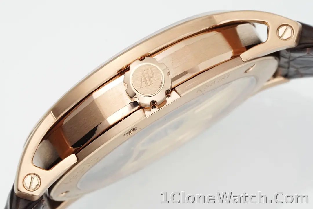 watch Audemars Piguet CODE 11.59 Blue Dial Three-Hand Automatic Watch   41mm Rose Gold Case with Brown Leather Strap