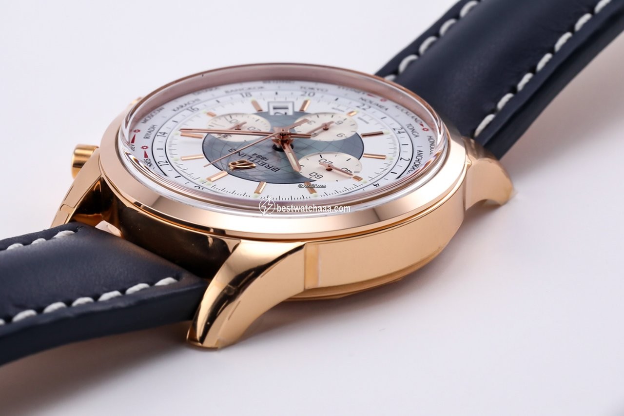 Breitling Transocean Chronograph Unitime Mens watch Unisex Automatic Rose gold RB0510U0 A733 - gallery