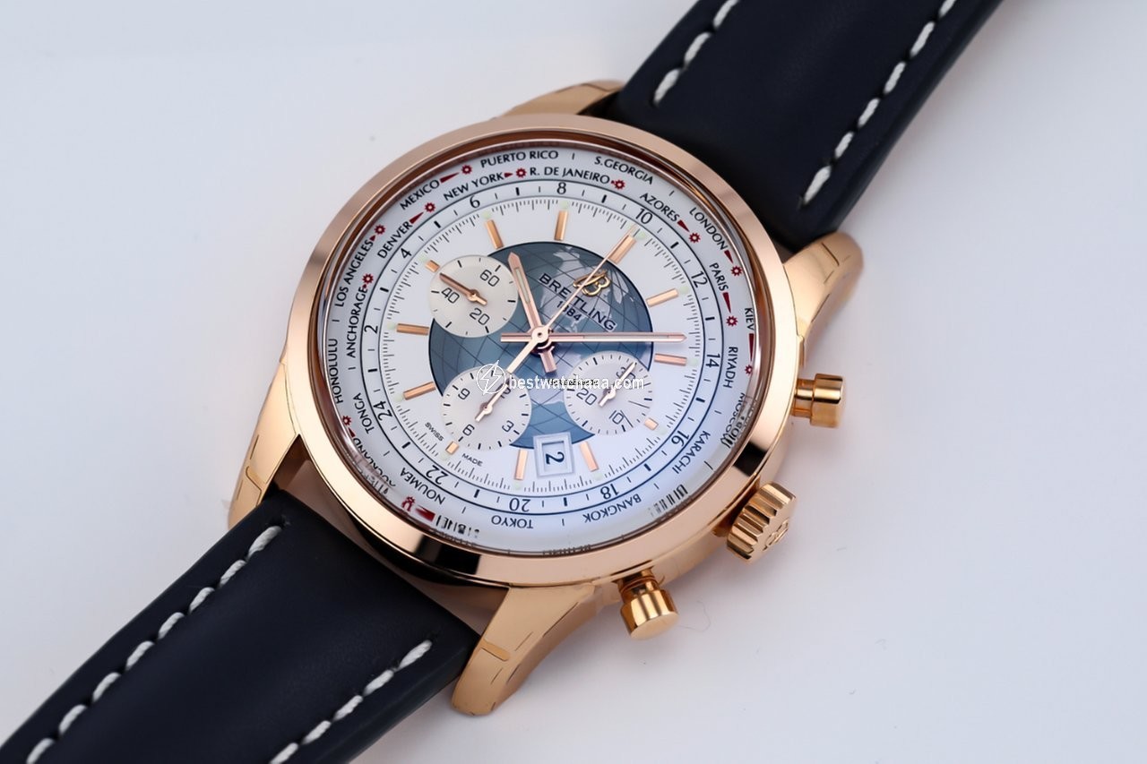 Breitling Transocean Chronograph Unitime Mens watch Unisex Automatic Rose gold RB0510U0 A733 - gallery