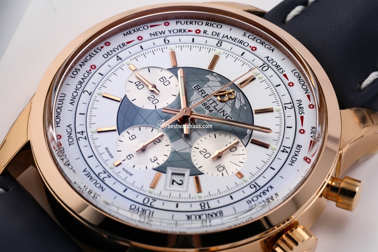 Breitling Transocean Chronograph Unitime Mens watch Unisex Automatic Rose gold RB0510U0 A733 - gallery