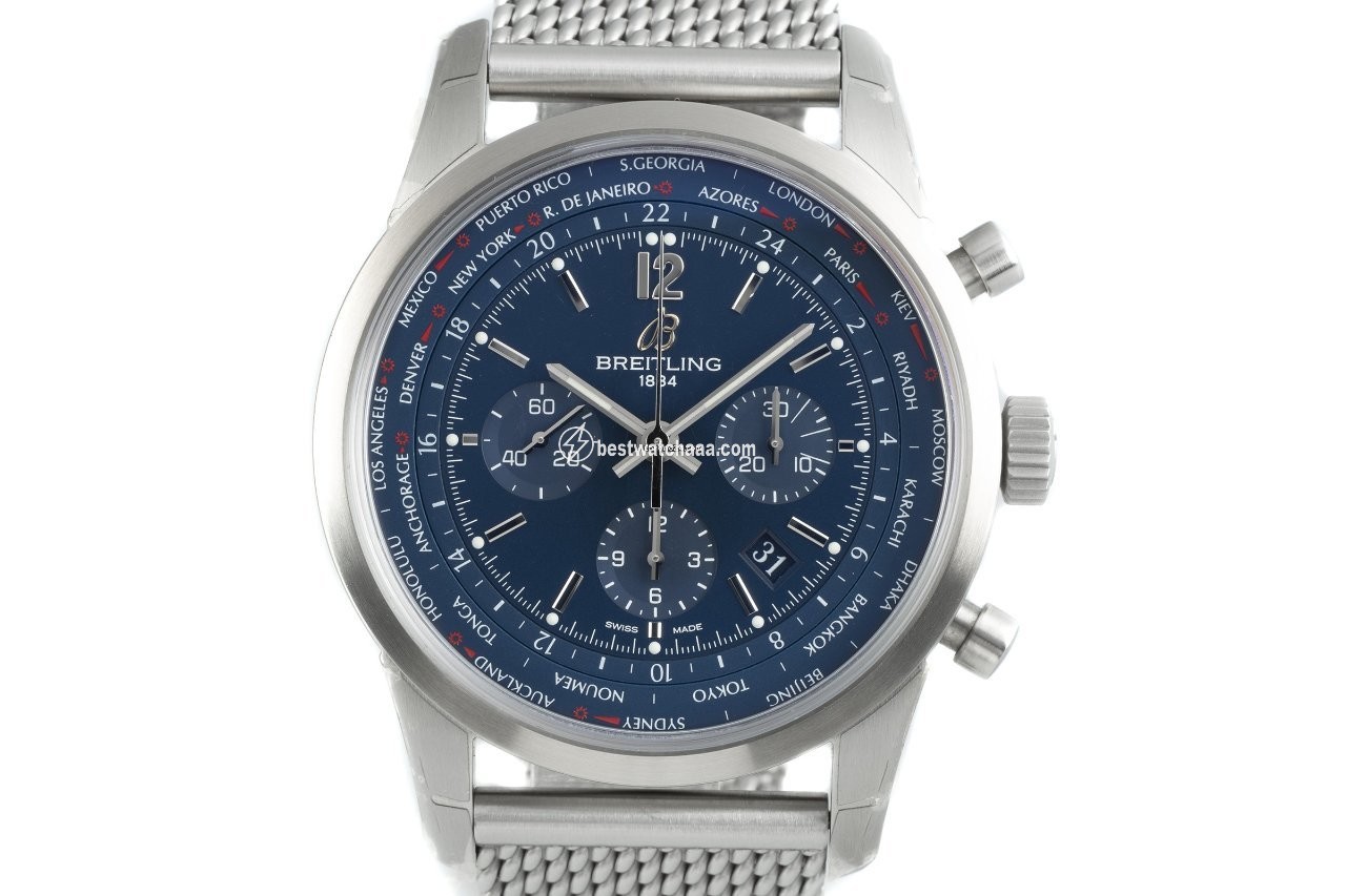 Breitling Transocean Chronograph Unitime Mens watch Unisex Automatic Steel AB0510