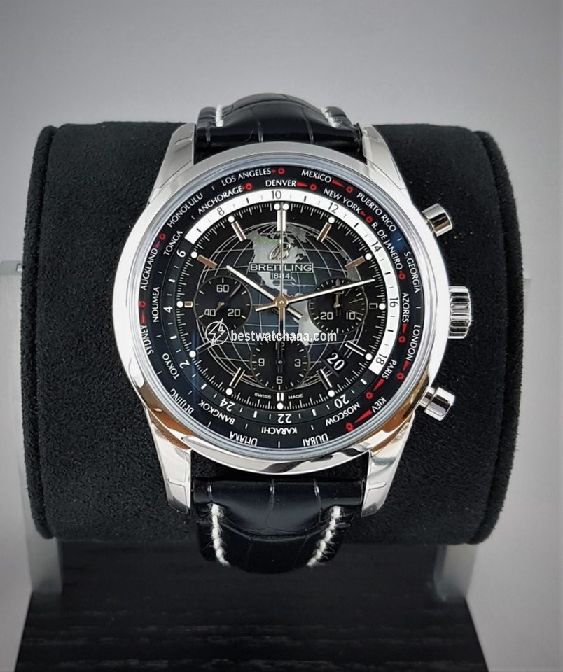 Breitling Transocean Chronograph Unitime Mens watch Unisex Automatic Steel AB0510U4 BE84 256S