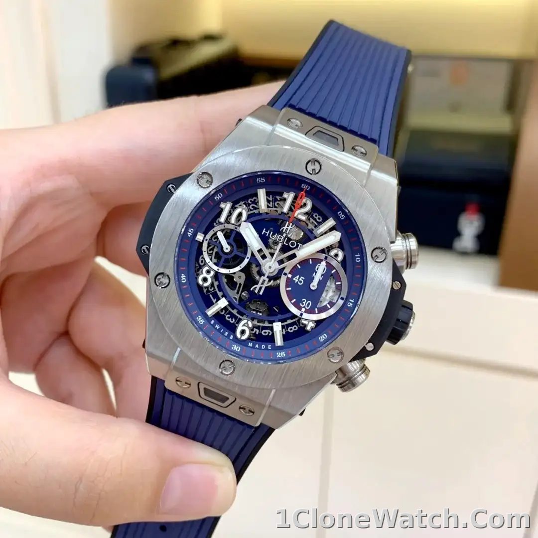 Hublot Big Bang Men Automatic Blue Rubber Watch 411.NX.5179.RX